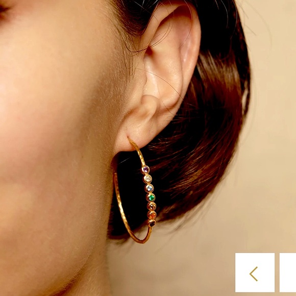 Chakra ✨ Gold Gem Earrings - Picture 2 of 4